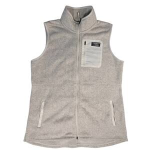 L L Bean Women Vest XL Turquoise Fleece Mock Neck Full Zip Sleeveless Outdoor